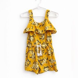 Little Lass Yellow Floral Ruffle Romper 2T Boho Tassel Cottagecore